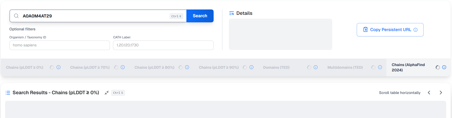 Progressive loading - initial state with no results